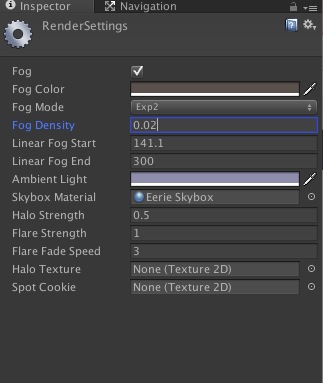 unity设置雾效