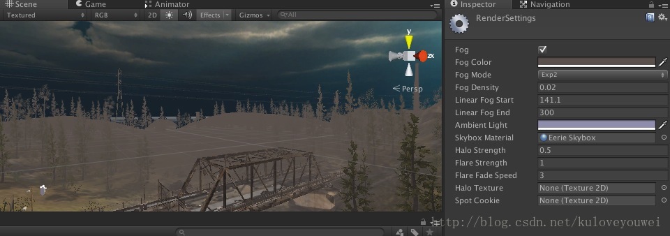 unity设置雾效