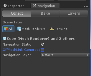 unity Navigation mesh自动寻路