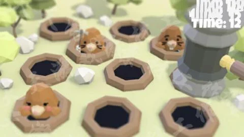 unity3d手机游戏打地鼠