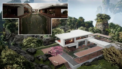 虚幻5渲染四折幕影片